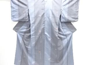 花模様織り出し手織り紬着物